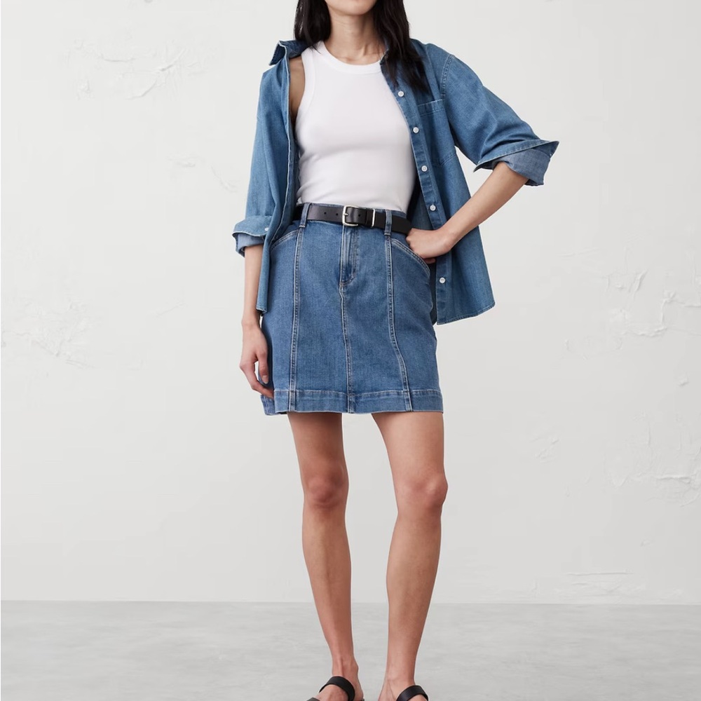 Banana Republic Factory Pieced Denim Mini Skirt